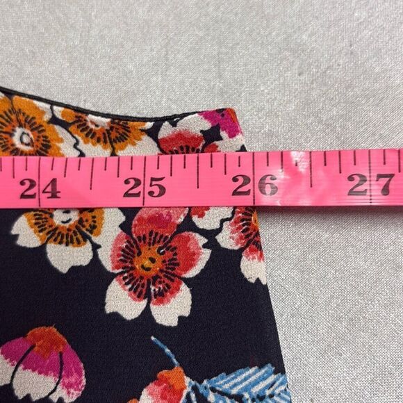 Xhiliration 3X Pink Blue Floral Cold Shoulder Ruffle Adj Strap Midi Dress Summer - Picture 9 of 10